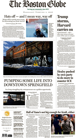 Prima pagina The Boston Globe di oggi - Quotidiano estero