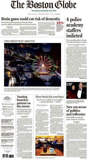 Prima pagina The Boston Globe di oggi - Quotidiano estero
