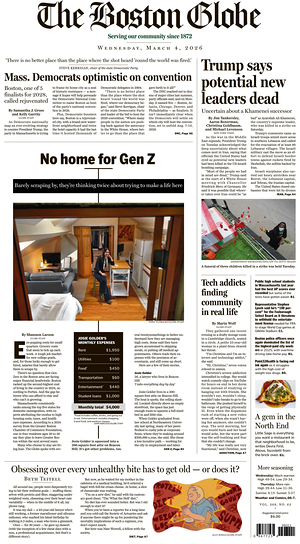 Prima pagina The Boston Globe di oggi - Quotidiano estero