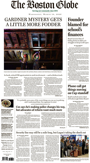 Prima pagina The Boston Globe di oggi - Quotidiano estero
