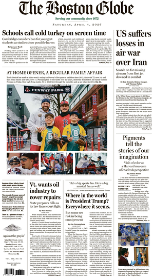 Prima pagina The Boston Globe di oggi - Quotidiano estero