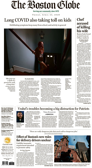 Prima pagina The Boston Globe di oggi - Quotidiano estero