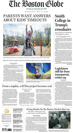 Prima pagina The Boston Globe di oggi - Quotidiano estero