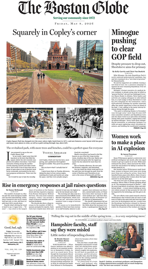 Prima pagina The Boston Globe di oggi - Quotidiano estero