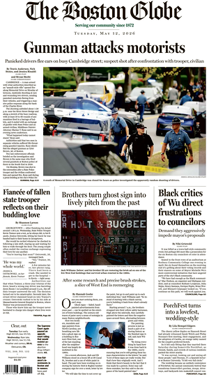 Prima pagina The Boston Globe di oggi - Quotidiano estero