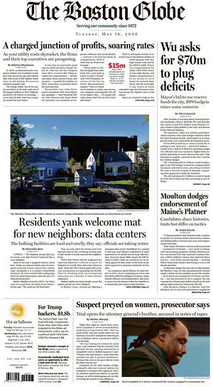 Prima pagina The Boston Globe di oggi - Quotidiano estero