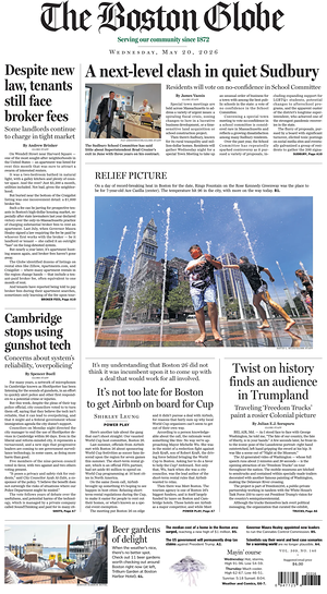 Prima pagina The Boston Globe di oggi - Quotidiano estero