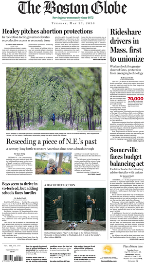 Prima pagina The Boston Globe di oggi - Quotidiano estero