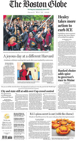 Prima pagina The Boston Globe di oggi - Quotidiano estero