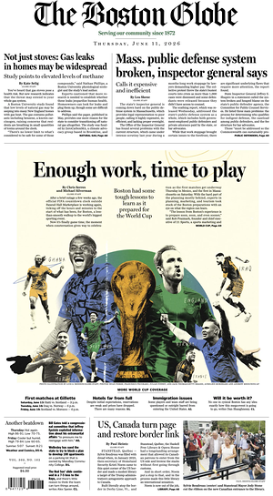 Prima pagina The Boston Globe di oggi - Quotidiano estero