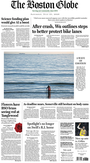 Prima pagina The Boston Globe di oggi - Quotidiano estero