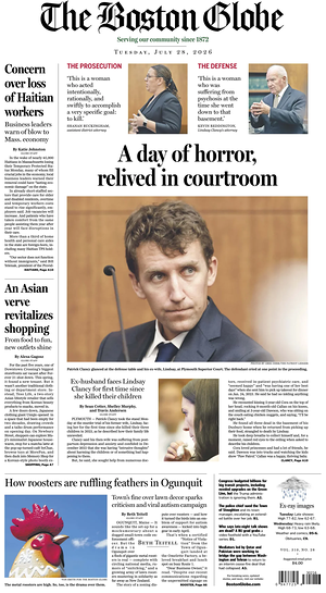 Prima pagina The Boston Globe di oggi - Quotidiano estero