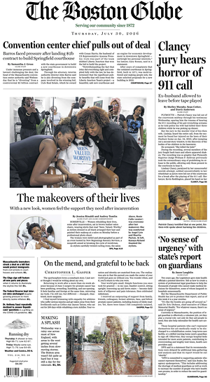 Prima pagina The Boston Globe di oggi - Quotidiano estero