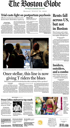 Prima pagina The Boston Globe di oggi - Quotidiano estero