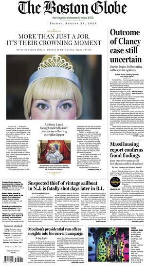 Prima pagina The Boston Globe di oggi - Quotidiano estero