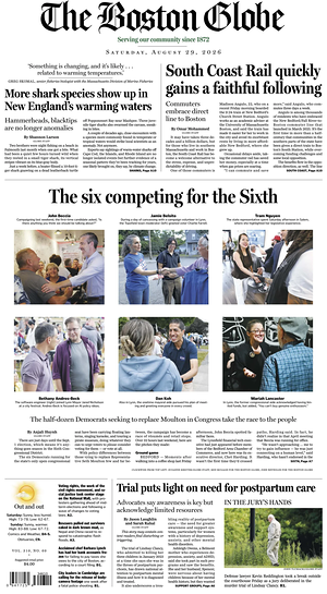 Prima pagina The Boston Globe di oggi - Quotidiano estero