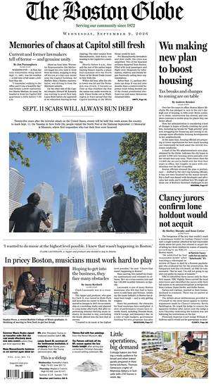 Prima pagina The Boston Globe di oggi - Quotidiano estero