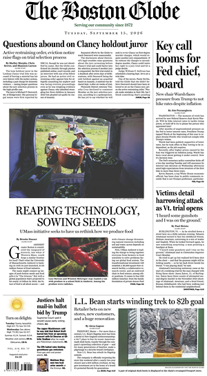 Prima pagina The Boston Globe di oggi - Quotidiano internacional