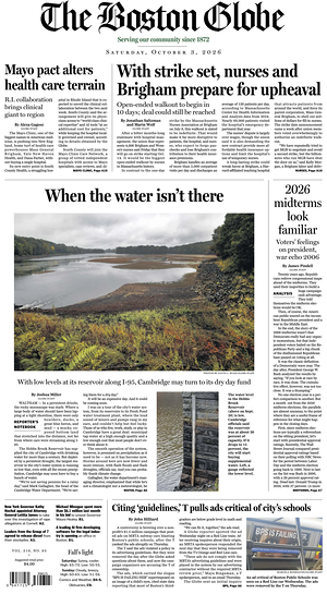 Prima pagina The Boston Globe di oggi - Quotidiano estero