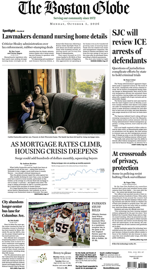 Prima pagina The Boston Globe di oggi - Quotidiano estero