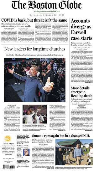 Prima pagina The Boston Globe di oggi - Quotidiano estero