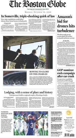 Prima pagina The Boston Globe di oggi - Quotidiano estero