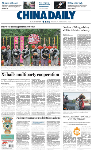 Prima pagina China Daily Global Edition (USA) di oggi - Quotidiano estero