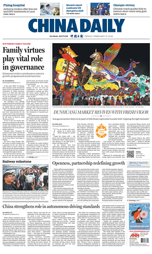 Prima pagina China Daily Global Edition (USA) di oggi - Quotidiano estero
