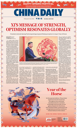 Prima pagina China Daily Global Edition (USA) di oggi - Quotidiano estero