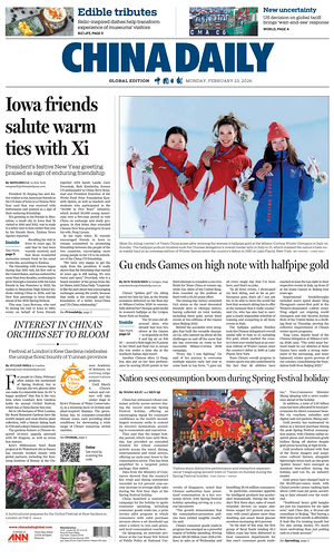 Prima pagina China Daily Global Edition (USA) di oggi - Quotidiano estero