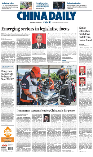 Prima pagina China Daily Global Edition (USA) di oggi - Quotidiano estero
