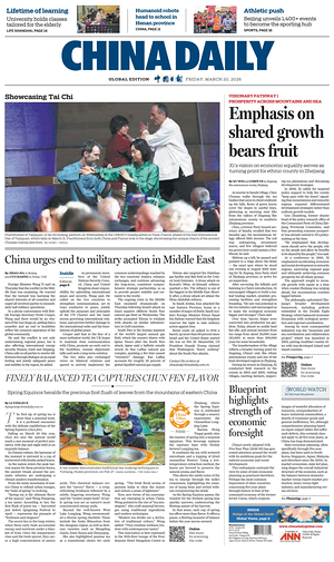 Prima pagina China Daily Global Edition (USA) di oggi - Quotidiano estero