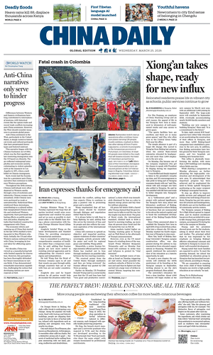 Prima pagina China Daily Global Edition (USA) di oggi - Quotidiano estero