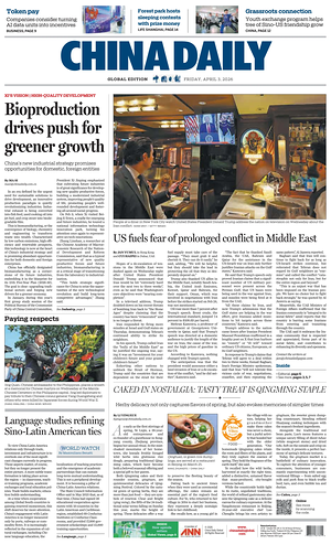 Prima pagina China Daily Global Edition (USA) di oggi - Quotidiano estero