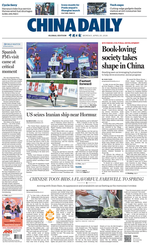Prima pagina China Daily Global Edition (USA) di oggi - Quotidiano estero