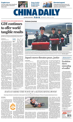 Prima pagina China Daily Global Edition (USA) di oggi - Quotidiano estero