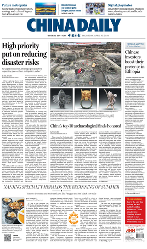 Prima pagina China Daily Global Edition (USA) di oggi - Quotidiano estero