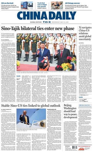 Prima pagina China Daily Global Edition (USA) di oggi - Quotidiano estero