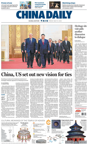 Prima pagina China Daily Global Edition (USA) di oggi - Quotidiano estero