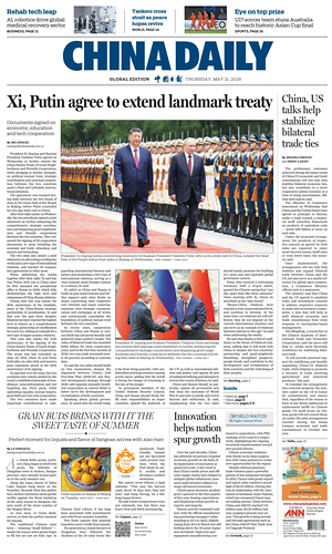 Prima pagina China Daily Global Edition (USA) di oggi - Quotidiano estero