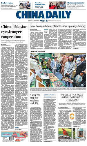 Prima pagina China Daily Global Edition (USA) di oggi - Quotidiano estero