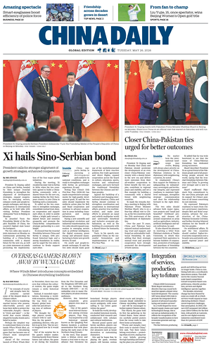 Prima pagina China Daily Global Edition (USA) di oggi - Quotidiano estero