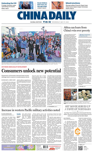 Prima pagina China Daily Global Edition (USA) di oggi - Quotidiano estero