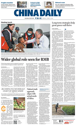 Prima pagina China Daily Global Edition (USA) di oggi - Quotidiano estero