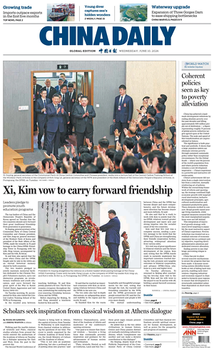 Prima pagina China Daily Global Edition (USA) di oggi - Quotidiano estero