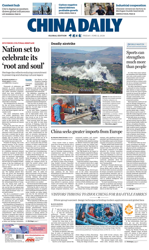 Prima pagina China Daily Global Edition (USA) di oggi - Quotidiano estero