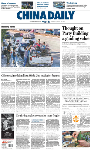 Prima pagina China Daily Global Edition (USA) di oggi - Quotidiano estero