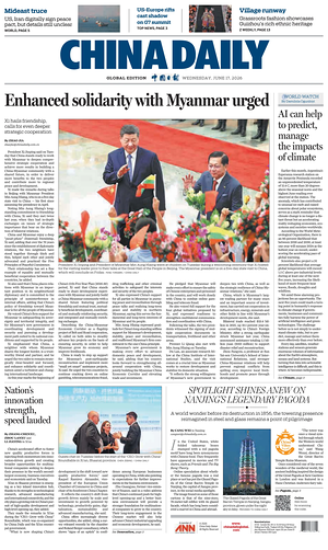 Prima pagina China Daily Global Edition (USA) di oggi - Quotidiano estero