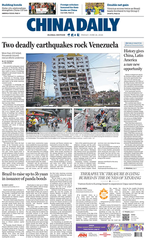 Prima pagina China Daily Global Edition (USA) di oggi - Quotidiano estero