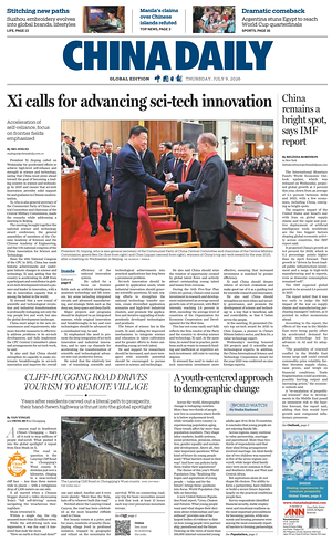 Prima pagina China Daily Global Edition (USA) di oggi - Quotidiano estero